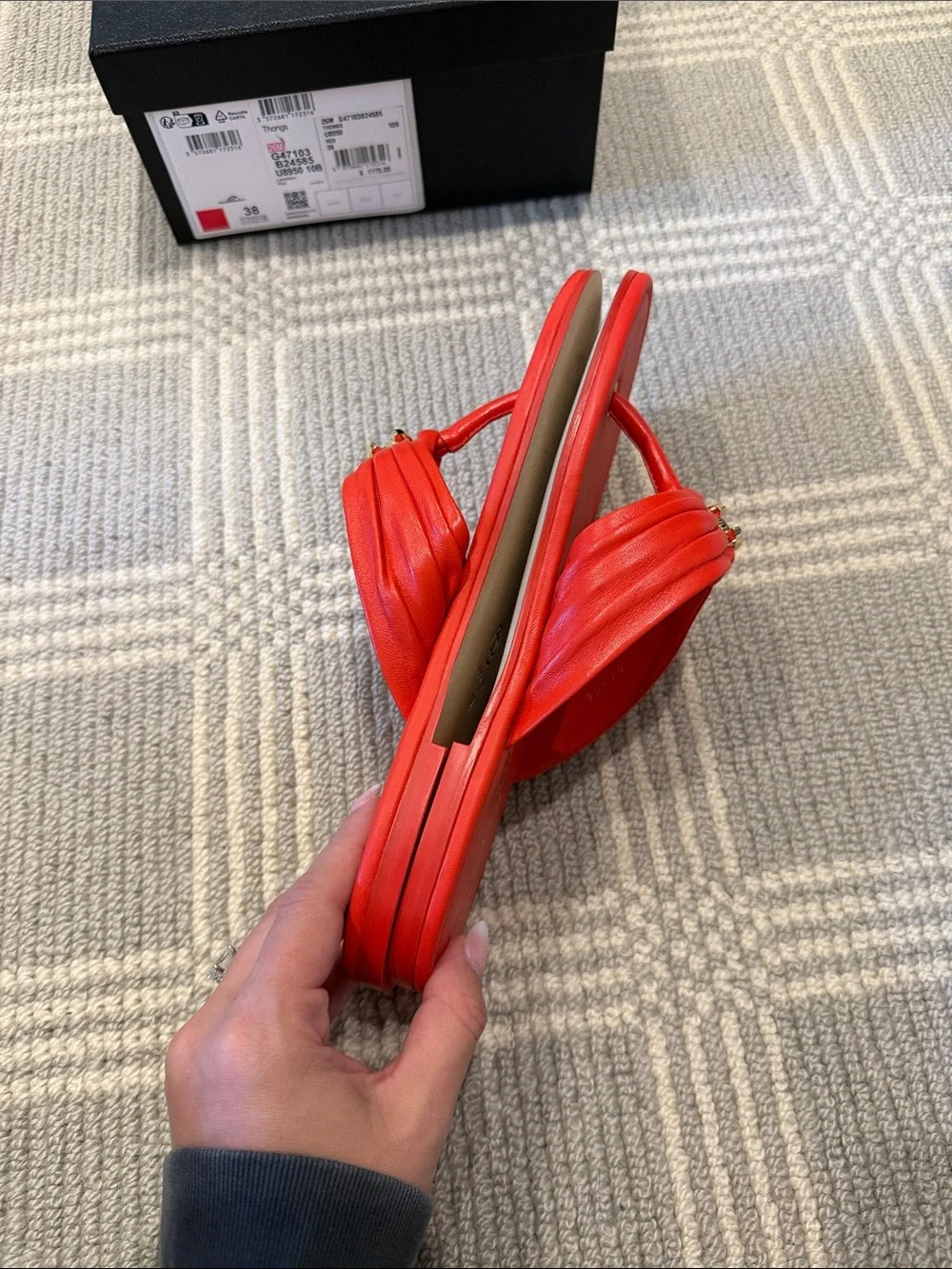 Chanel 26M Lambskin Red Sandals